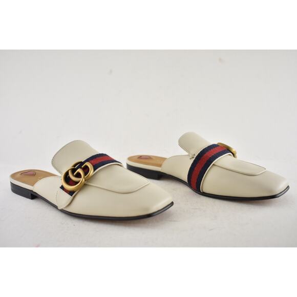 Gucci Peyton Mystic White Gold GG Slide Loafer Mule Slipper Backless Flats 36.5 - Picture 6 of 14